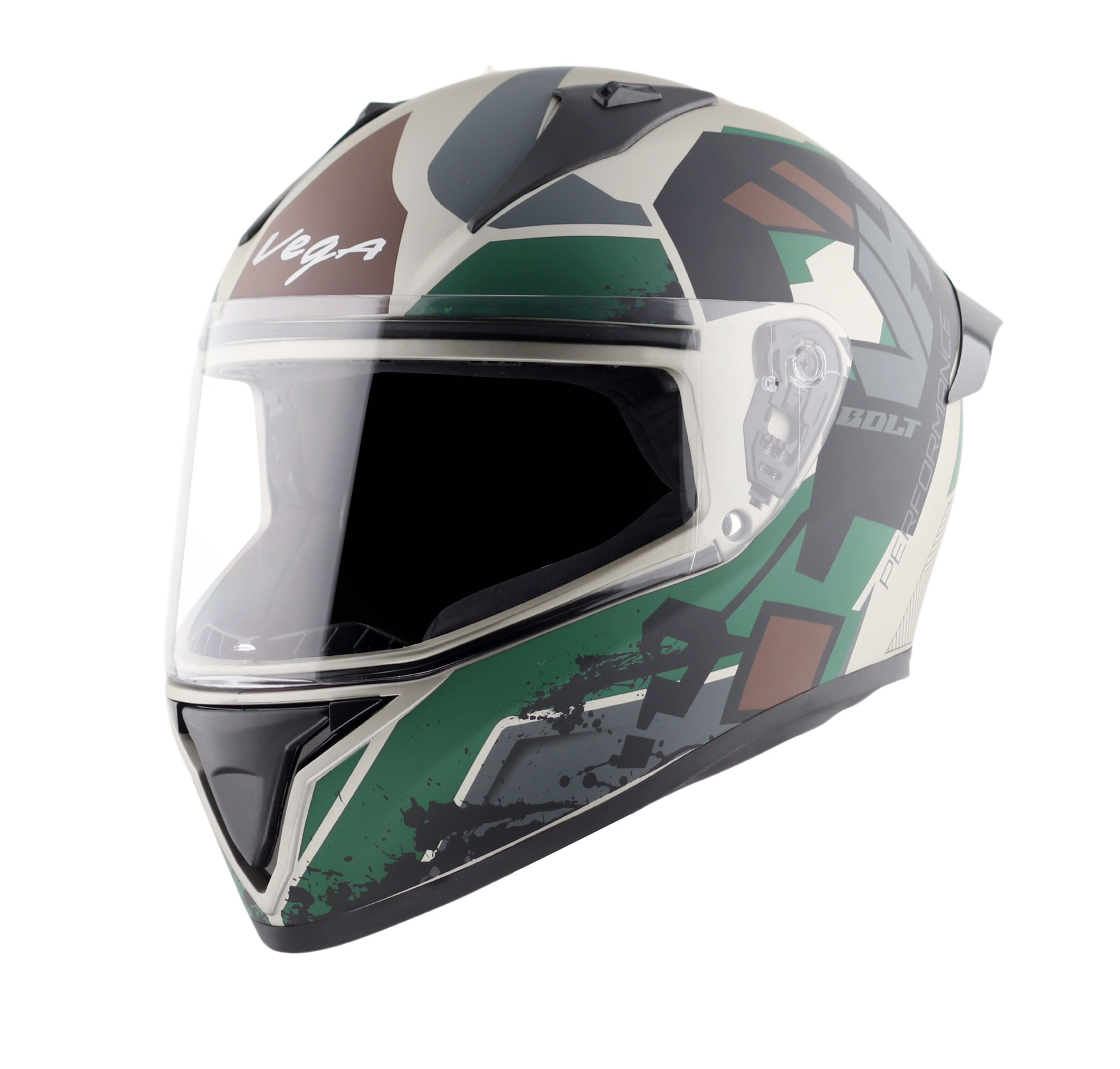 DULL MUD BATTLE GREEN (2) Bolt Graphic Helmet – Army Edition - Image 1